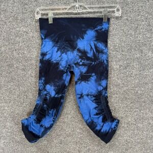 Lululemon Leggings Women 4 Blue Tie‎ Dye Ruched Ebb To Street Crop Yoga Athletic